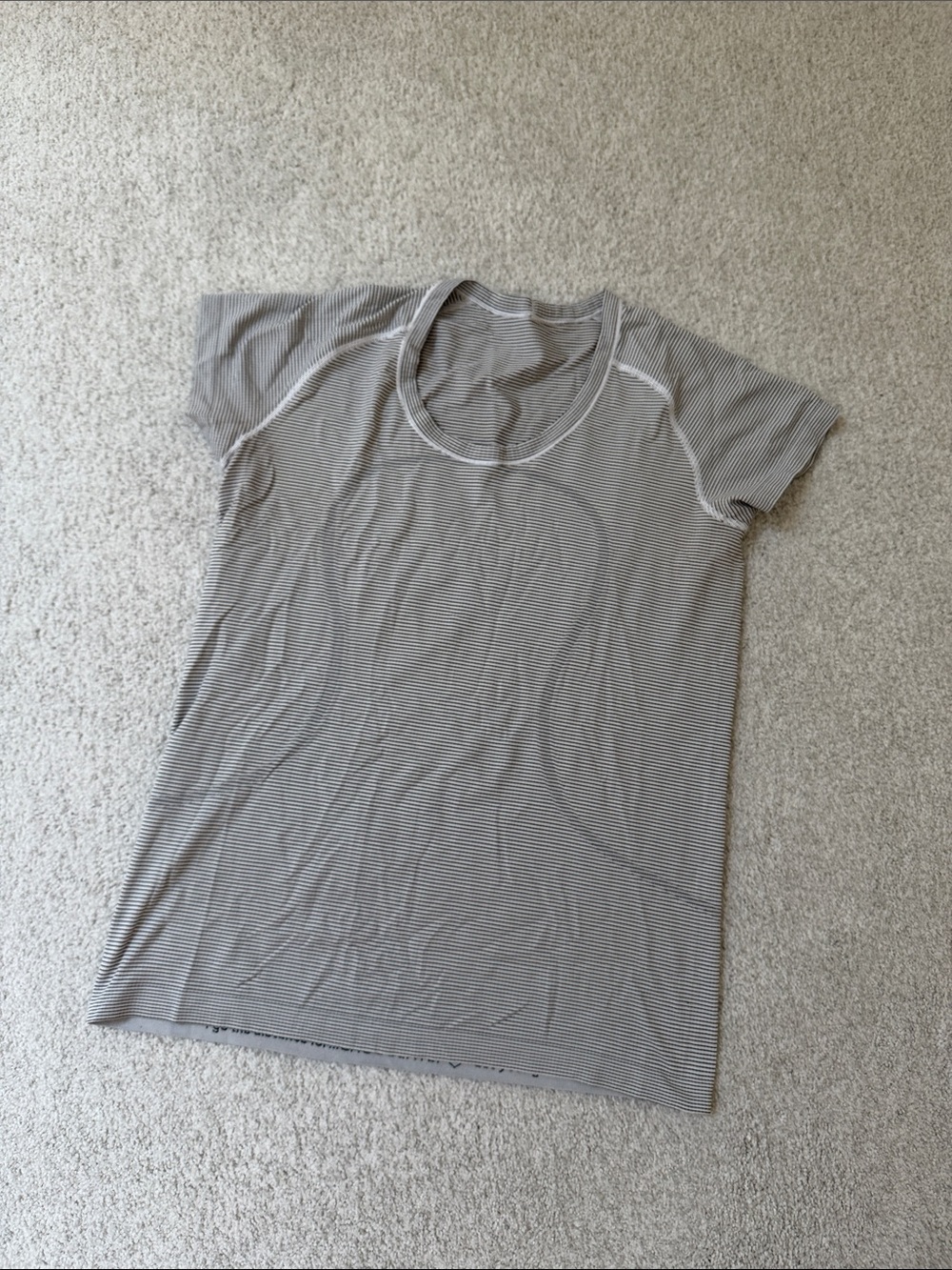 lululemon Swiftly Short Sleeve Tee in black and White stripe